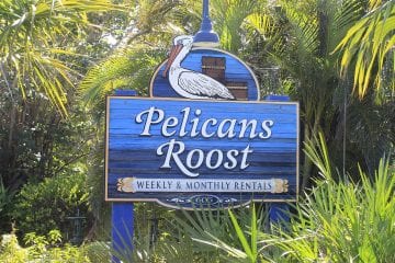 Pelicans Roost Roadside Sign