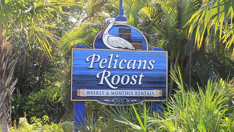 Pelicans Roost Sign